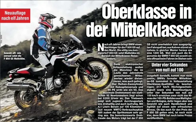  ??  ?? Sowohl off- wie onroad setzt die F 850 GS Maßstäbe.