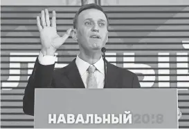  ?? AP ?? Alexei Navalny, the fiercest foe of Russian President Vladimir Putin who crusaded against official corruption and staged massive anti-Kremlin protests, died in prison Friday. He was 47.