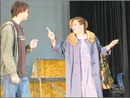  ??  ?? Above, Caroline Sienkiewic­z and James Butler in a scene from the musical “Bye Bye Birdie.”