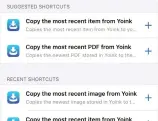  ??  ?? Yoink supports Siri shortcuts in iOS 12 and has a number of pre–cooked shortcuts built in.