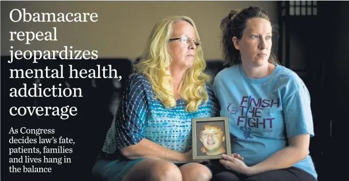  ?? CARRIE COCHRAN, THE CINCINNATI ENQUIRER ?? Melissa Fleckinger of Edgewood, Ky., left, had to pay for heroin treatment for her daughter, Amanda, before the Affordable Care Act. Her son Brian’s treatment for heroin addiction was later covered under the ACA, but he died of an overdose in 2015.