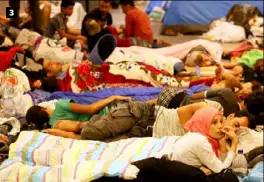  ??  ?? 1, 3 and 4. Refugees outside Budapest’s Keleti station in 2015. 2. A Syrian mother and child trying to board a train at Keleti. 5. Lloyd Jones circa 1985. 6. His daughter, Sophia DuckorJone­s. 7. His partner, Carrie Tiffany. 8. His son Avi...