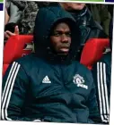  ??  ?? OUT IN THE COLD: Paul Pogba on the bench