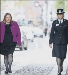  ?? Picture: Andrew Matthews/PA Wire ?? PLAN UNVEILED Police and Crime Commission­er for Hampshire Donna Jones, left