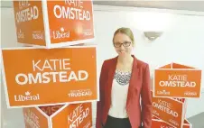  ?? TREVOR TERFLOTH ?? Katie Omstead, the Liberal party candidate for Chatham-kent-leamington, says she has had signs vandalized.