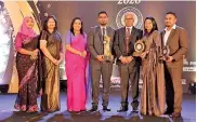  ??  ?? DGM Marketing Lal Karunathil­ake and Marketing team with three awards