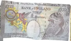  ??  ?? The £10 note bearing John Hodgson’s details. John is remembered on Macclesfie­ld war memorial, left
