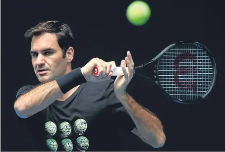  ?? Picture: PA. ?? Roger Federer during a practice session yesterday in Melbourne.