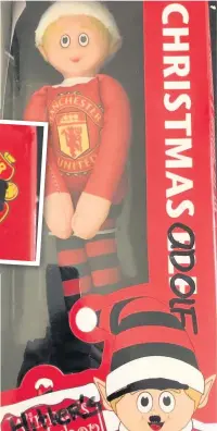  ??  ?? The defaced box of the Man United ‘Elf on the Shelf’ ordered from Sports Direct.