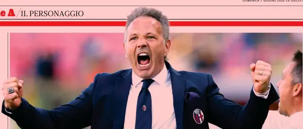  ?? ANSA ?? L’esultanza Salvezza
A fianco, Sinisa Mihajlovic, 51 anni, esulta dopo la vittoria 3-1 contro l’Empoli che diede ancor più speranze di salvezza