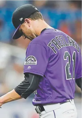  ?? Mike Carlson, The Associated Press ?? A year after competing for the NL Cy Young Award, Kyle Freeland is struggling to go deep into games.