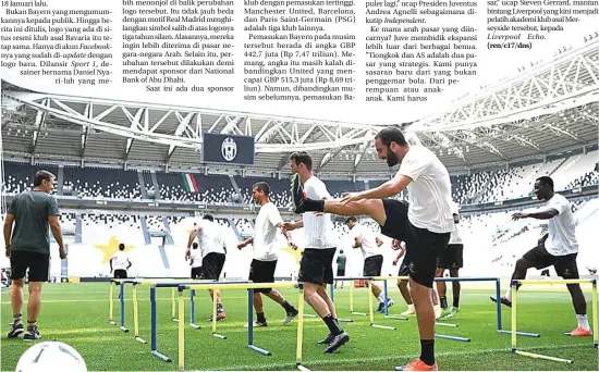  ??  ?? JUVENTUS.COM SERBABARU: Gonzalo Higuain dkk berlatih di Juventus Stadium musim lalu. Selain mengalami perubahan logo, kandang Juve turut berganti nama menjadi Allianz Stadium. dk