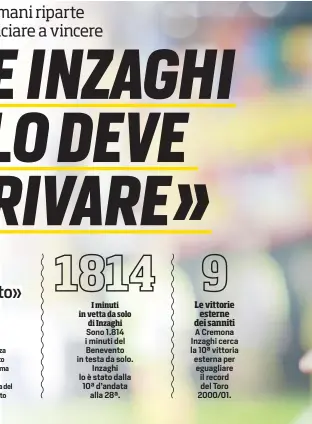  ??  ?? Pippo Inzaghi è nato a Piacenza il 9 agosto 1973. Prima stagione alla guida del Benevento