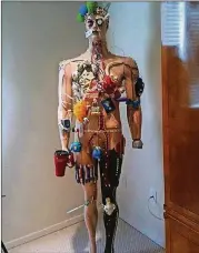  ?? CONTRIBUTE­D ?? Shulman created “Pharma Man” from expired medication­s. The 6-foot-tall mannequin has pills attached to the body parts or organs that they affect.