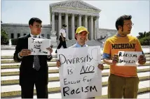  ?? CHARLES DHARAPAK / ASSOCIATED PRESS ?? The Supreme Court has said that diversity on college campuses is an interest sufficient to overcome the general ban on racial classifica­tions by the government.