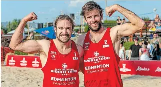  ?? ROB HISLOP THE CANADIAN PRESS FILE PHOTO ?? Grant O’gorman, left, and teammate Ben Saxton pose for a photo in Edmonton in July 2019.