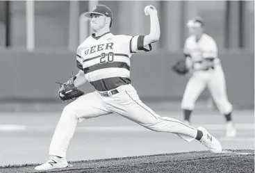  ?? Wilf Thorne ?? Deer Park’s Peyton Sherlin allowed only one hit in a 7-0 victory over Ridge Point on Thursday night in the opener of their Class 6A Region III semifinal.