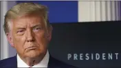  ?? SUSAN WALSH — THE ASSOCIATED PRESS ?? President Donald Trump listens during an event in the briefing room of the White House in Washington on Friday.