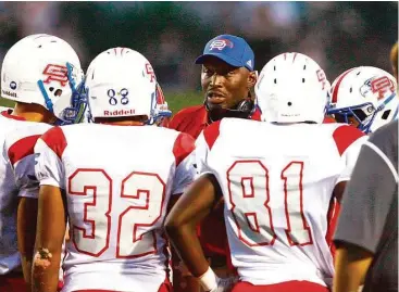  ?? Matthew White / For the Chronicle ?? Oak Ridge head coach Dereck Rush has his squad focused on becoming a force again this fall in District 126A.