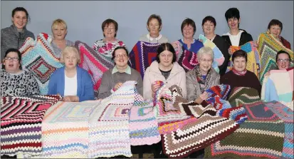  ?? Photos by Sheila Fitzgerald. ?? Newmarket Knitting and Crochet Group presented 23 Blankets and two shawls to Ann Goggin, Nora Carr, and Margaret Singleton Kelleher from Blankets of Hope Cork.