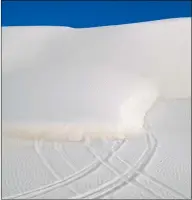  ?? FILE PHOTO BY RANDY HOEFT/YUMA SUN ?? TRACKS IN THE Imperial Sand Dunes, left behind by weekend duners, slowly disappear under a wave of drifting sand.