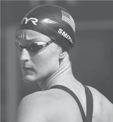  ?? ASHLEY LANDIS/AP ?? Leah Smith prepares to compete in the 200-meter final at the TYR Pro Swim Series swim meet Friday in Mission Viejo, Calif.