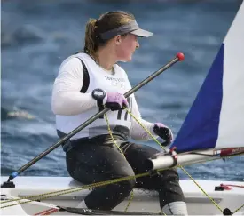  ?? FOTO: HENRIK MONTGOMERY/LEHTIKUVA ?? ■ Tuula Tenkanen ligger bra till i OS-regattan.