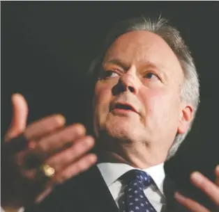  ?? CHRIS YOUNG/THE CANADIAN PRESS FILES ?? “I don’t see the central bank as an instrument of climate policy, but one that operates within whatever climate policy that society sets out,” says BOC governor Stephen Poloz.