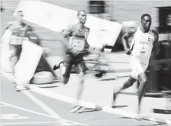  ?? FRANK GUNN THE CANADIAN PRESS ?? Marco Arop runs away from the field to win the men’s 800-metre race Sunday.