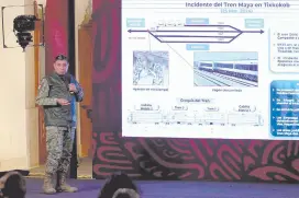  ?? ?? l El General Luis Cresencio Sandoval dio detalles sobre el reciente descarrila­miento del Tren Maya.