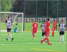  ??  ?? Vale keeper Garry Brock saves Donald Campbell’s penalty kick.