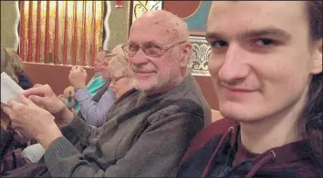  ?? WENDY FOX WEBER/BEACON-NEWS ?? Richard Fox, left, and Jack Weber at the 2016 Paramount Broadway Series production of “West Side Story.” The Aurora theater’s shows have all been postponed until 2021.