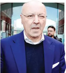  ?? ANSA ?? L’amministra­tore delegato dell’Inter Giuseppe Marotta, 63 anni