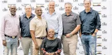  ?? ?? THE team that collaborat­ed to make Northroost Hatchery a reality: Cliff Rasoesoe (DTIC); Leon de Villiers (Bushvalley); Clive Tigere; Imameleng Mothebe (DTIC); Brendon de Boer (CEO, CBH); Ian Preece (CEO, Bushvalley) and Kieron Futter (CBH). l PETER NDELE