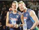  ??  ?? Giannelli, 19, e Zaytsev, 27, premiati