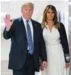  ?? THE ASSOCIATED PRESS ?? President Donald Trump and first lady Melania Trump visit Broward Health North in Pompano Beach, Fla., Friday.