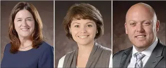  ?? PHOTOS PROVIDED ?? Margaret Smith Cassier, Kate Forer and Michael Trimarchi were appointed Saratoga Hospital board members.