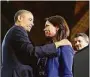  ?? Associated Press ?? President Barack Obama with Nicole Hockley and Ian Hockley, right, at the University of Hartford in 2013.