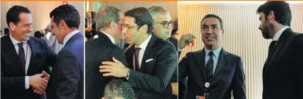  ?? ?? PRESIDENTE­S. A cerimónia contou com várias figuras do futebol português, entre os quais Pedro Proença (Liga Portugal), Rui Costa (Benfica) e António Salvador (Sp. Braga), que está à conversa com Salgado Zenha, vice-presidente do Sporting