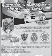  ?? LA VOZ ?? Cartel del I Torneo de Fútbol Solidario.
