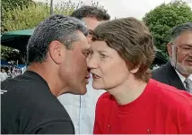  ??  ?? Tamihere with Helen Clark at Otara markets in 2005, above. He had a difficult relationsh­ip with her after the ‘‘front-bums’’ controvers­y.
And, below, Tamihere after losing the mayoralty vote to Phil Goff – although he says he still effected change.