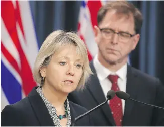  ??  ?? Provincial health officer Dr. Bonnie Henry and B.C. Health Minister Adrian Dix have been doing a good job managing the pandemic, Bob Plecas writes. Now it’s the federal government’s turn.