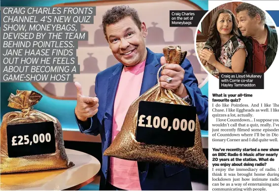  ?? ?? Craig Charles on the set of Moneybags