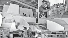  ??  ?? Ceylon Aeronautic­al Service (Pvt.) Ltd builds wings and other spare parts seaplanes. The company is working as a service centre for seaplanes, mainly for the Maldivian market
