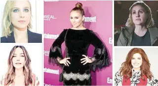  ?? INSTAGRAM PHOTOS ?? THEM TOO . . . Alyssa Milano (center) and actresses (clockwise) Evan Rachel Wood, Anna Paquin, Debra Messing and Sophia Bush