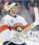  ?? NICK WASS/AP ?? Longtime goalie and fan favorite Roberto Luongo will have his No. 1 jersey retired by the Panthers on March 7.