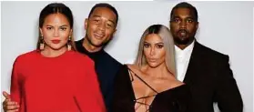  ??  ?? Chrissy Teigen, John Legend und Kim Kardashian mit Kanye West