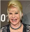  ??  ?? Ivana Trump says her ex-husband Donald sometimes says ‘‘silly’’ things but ‘‘definitely is not racist’’.