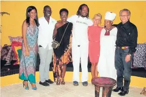  ??  ?? From left: Nicola Madden-Greig, Dilton Bartley, Janice Allen, Steven Golding, Kelly Tomblin, Pauline Petinaud, and Dr Paul Rhodes at the recent opening of Africana House at Great Huts, located at Boston in Portland.