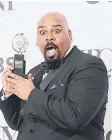  ??  ?? James Monroe Iglehart holds his Award for Best Featured Actor in a Musical for ‘ backstage.